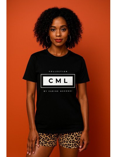 T-shirt Noir - Collection CML by Carine Mokonzi